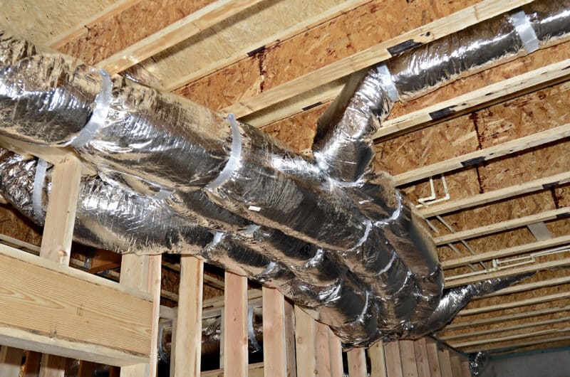 air duct installed in home