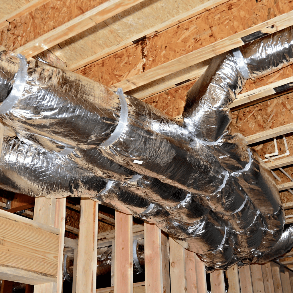 air ducts in attic in need of a repair